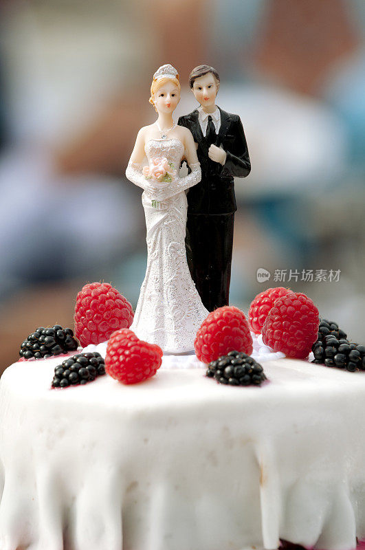 婚礼蛋糕小雕像展示的是一对夫妇