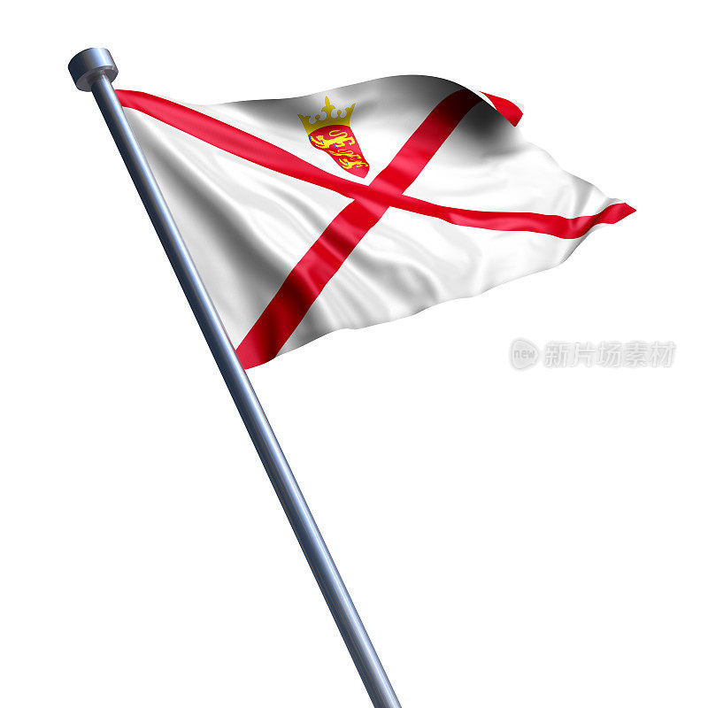 泽西岛的国旗被隔离在白色上