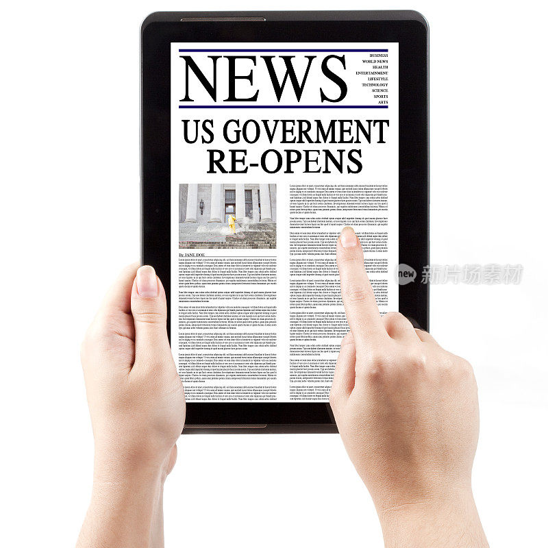 平板电脑新闻-美国政府重新开放