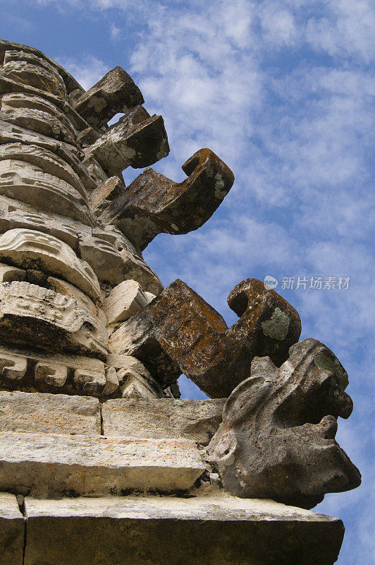 尤卡坦半岛Uxmal废墟的细节