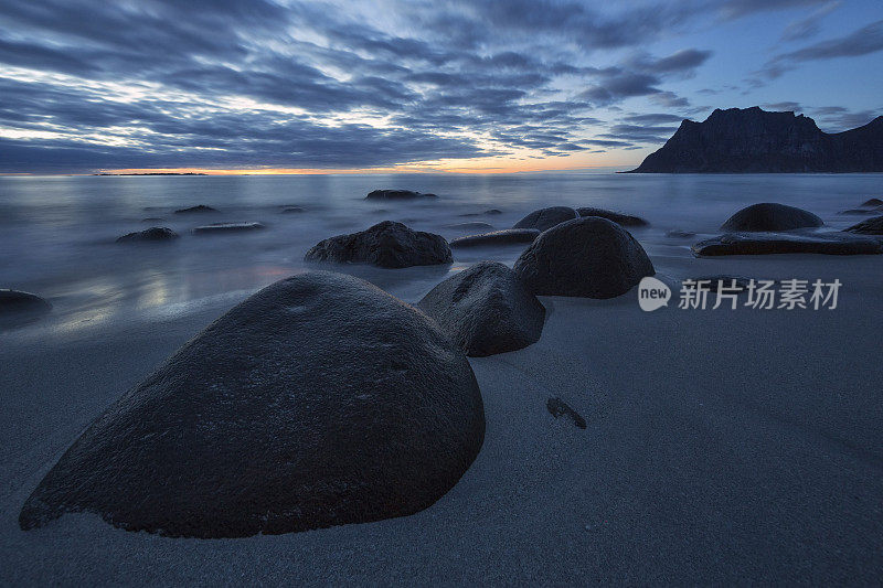 乌特克莱夫海滩，傍晚心情，罗浮敦，挪威