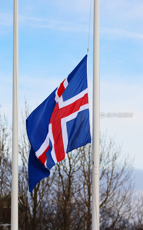 冰岛:雷克雅未克的国旗