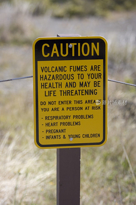 夏威夷火山警告标志