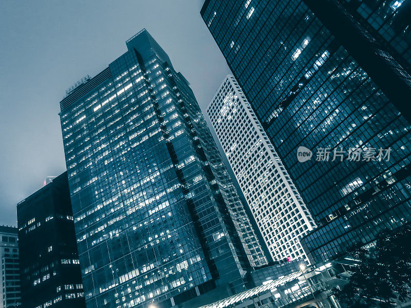 香港现代写字楼金融区摩天大楼