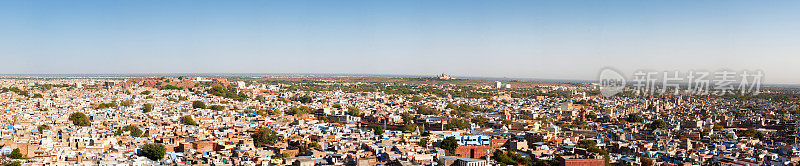 焦特布尔全景城市景观，印度