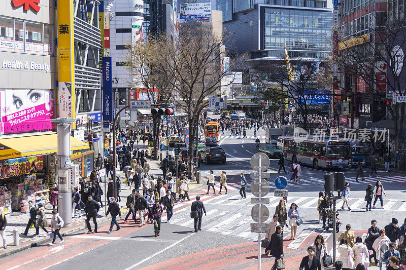 日本东京繁忙的街景