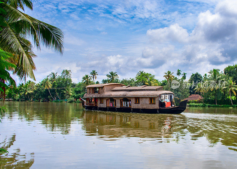 印度喀拉拉邦的传统印度游艇