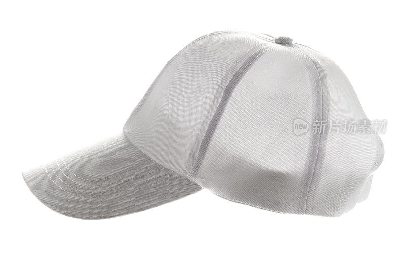 白色背景的白色棒球帽