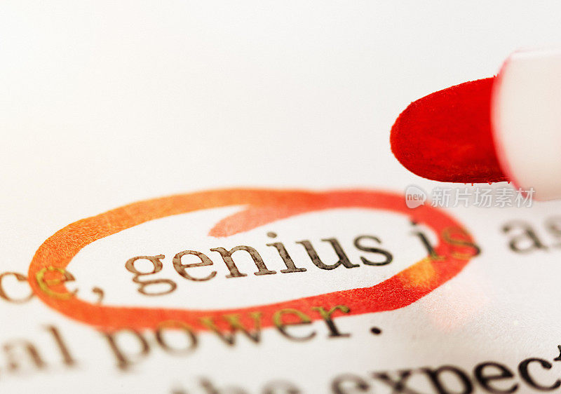 红笔在文件中圈出了“天才”这个词
