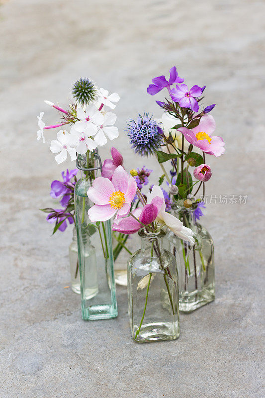 小玻璃花瓶里的花