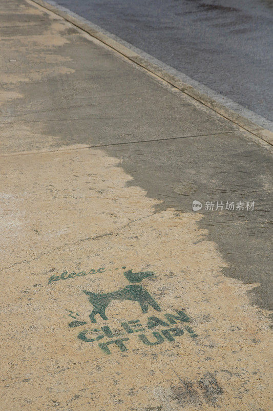 在街上看到狗的标志后要打扫