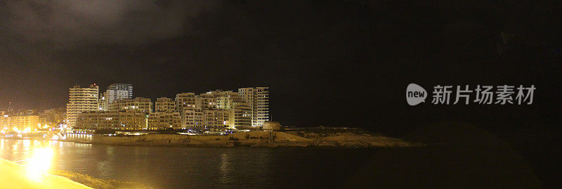马耳他Sliema住宅发展的夜景