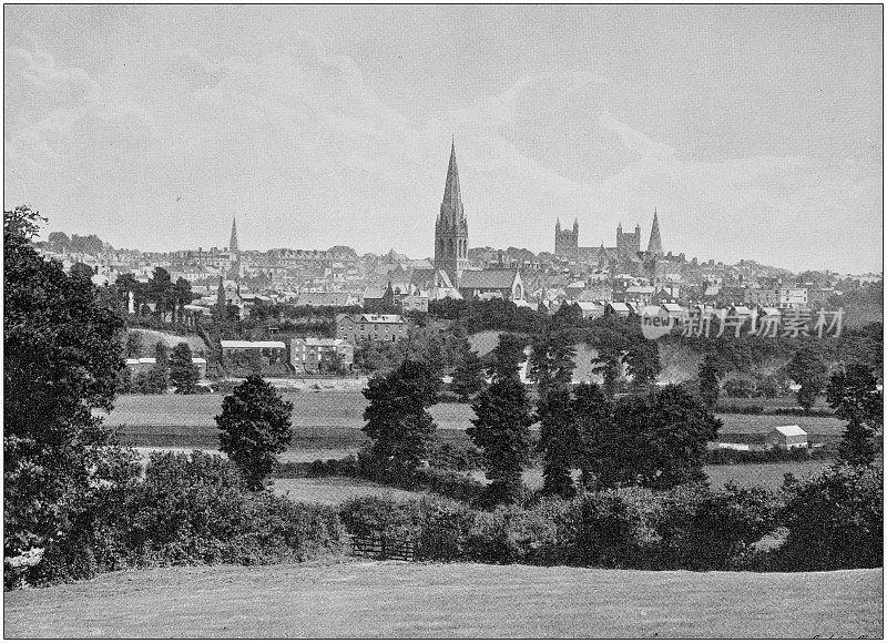 英格兰和威尔士的古老黑白照片:埃克塞特