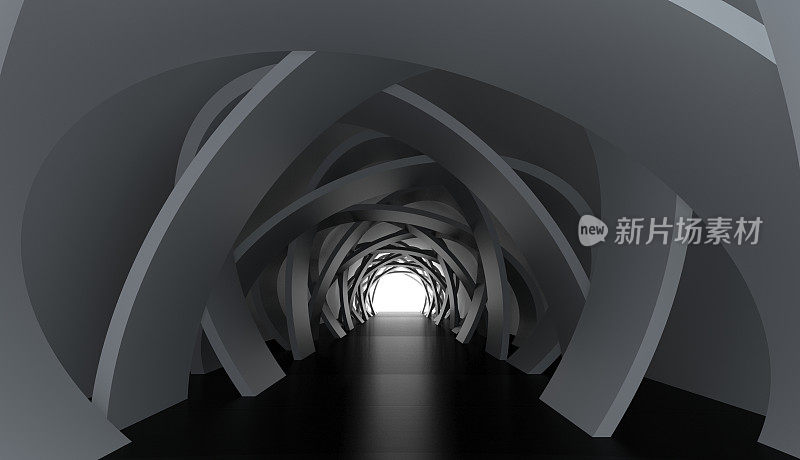 现代黑暗隧道大厅