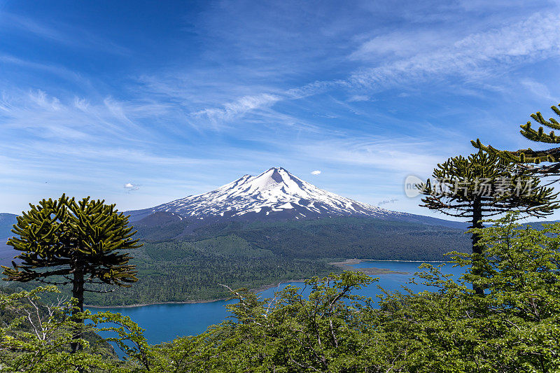 孔吉里奥国家公园里亚伊马火山的高架景观