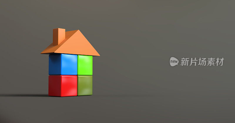 房子彩色的方块