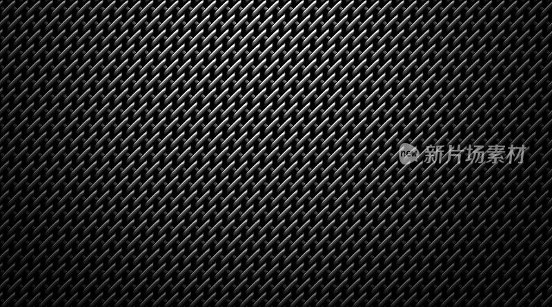 黑色不锈钢网背景。黑暗的网格模式。