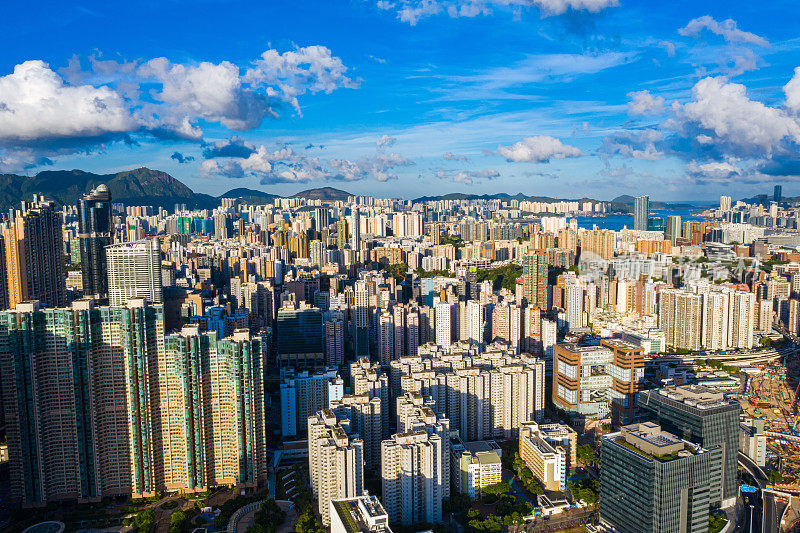 香港九龙拥挤的公寓楼