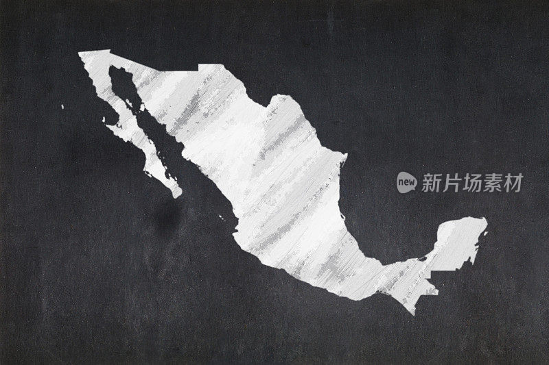 在黑板上画的墨西哥地图