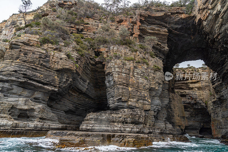 海角豪伊，鹰颈海岸悬崖在塔斯曼国家公园保护区，阿瑟港，塔斯马尼亚