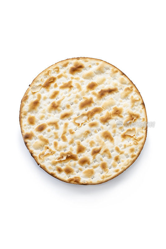 面包:白色背景上孤立的无酵饼