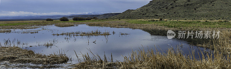 俄勒冈州马勒尔国家野生动物保护区的一个池塘。