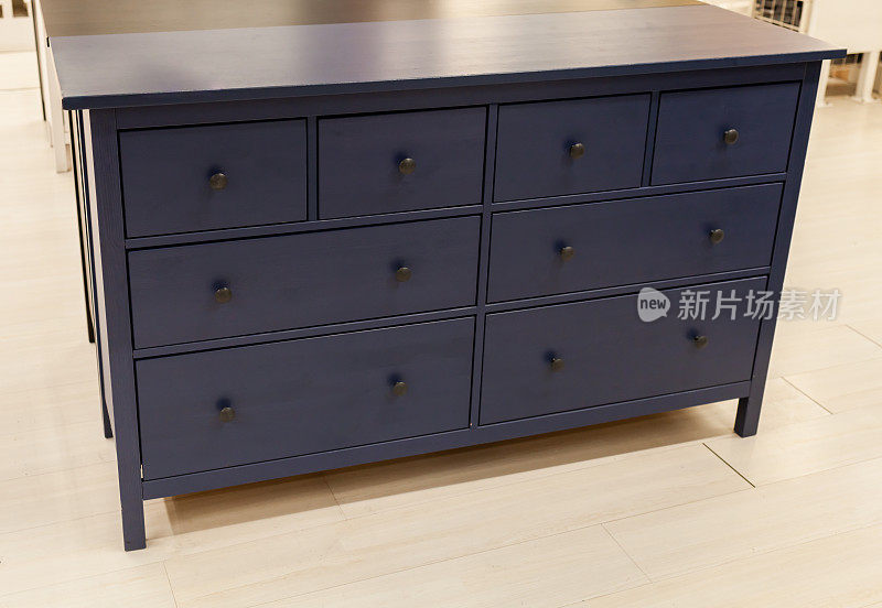 木制橱柜-蓝色木制书桌抽屉柜