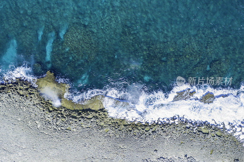 鸟瞰加勒比海和库拉索岛的海岸特征