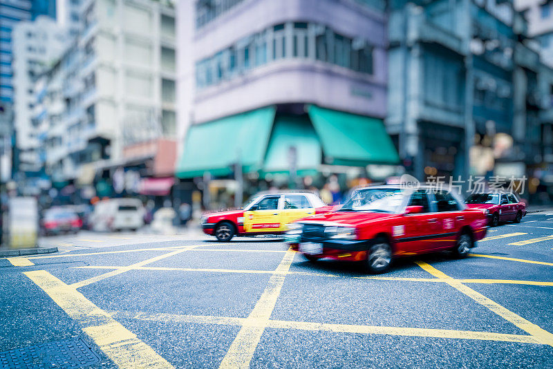 孟Kok街的出租车运动模糊