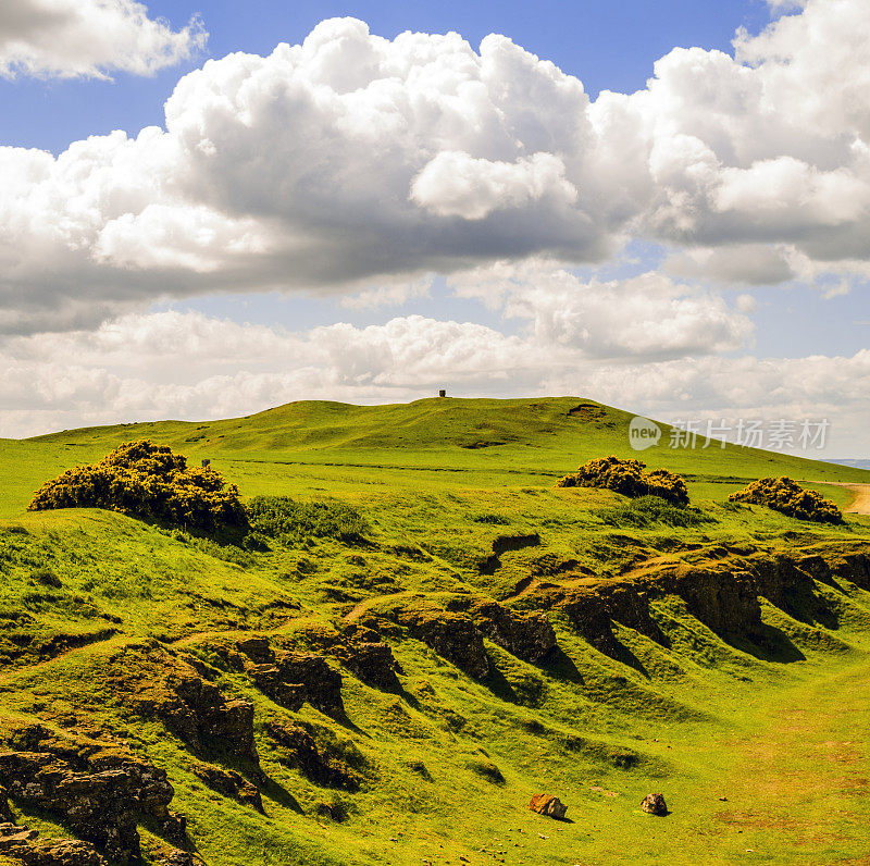 伯顿达塞特山俯瞰英国风景，英国中部的沃里克郡