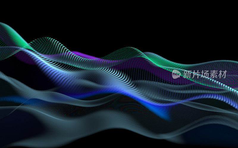抽象波浪背景-3d渲染-插图