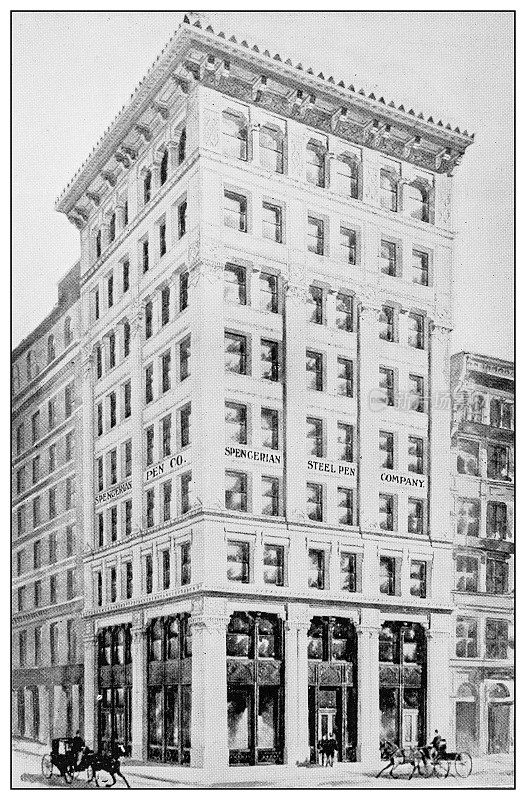 纽约古董黑白照片:斯宾塞笔公司