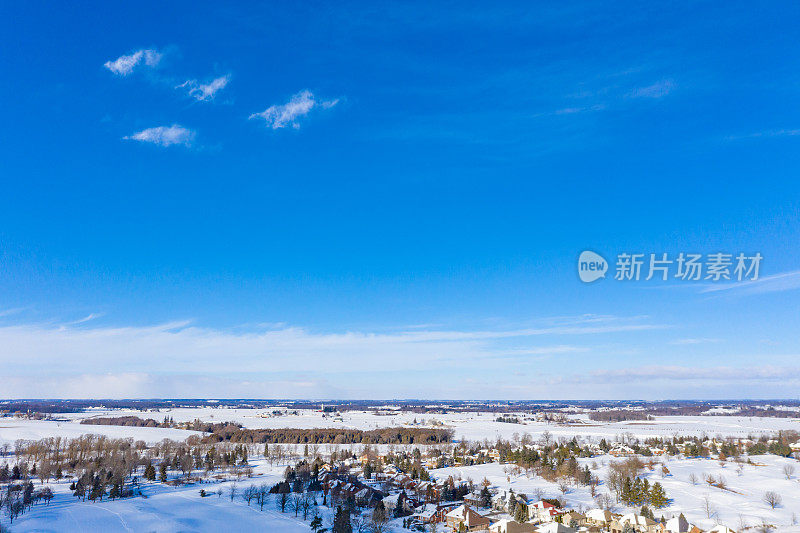 航拍格兰河在康内斯托哥靠近圣雅各布斯村，滑铁卢，加拿大，安大略省