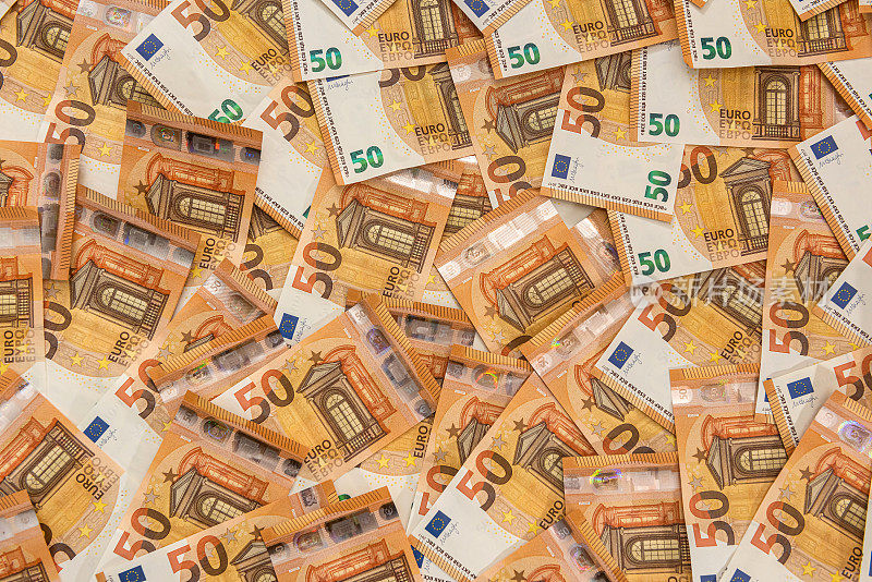巨幅50欧元钞票特写