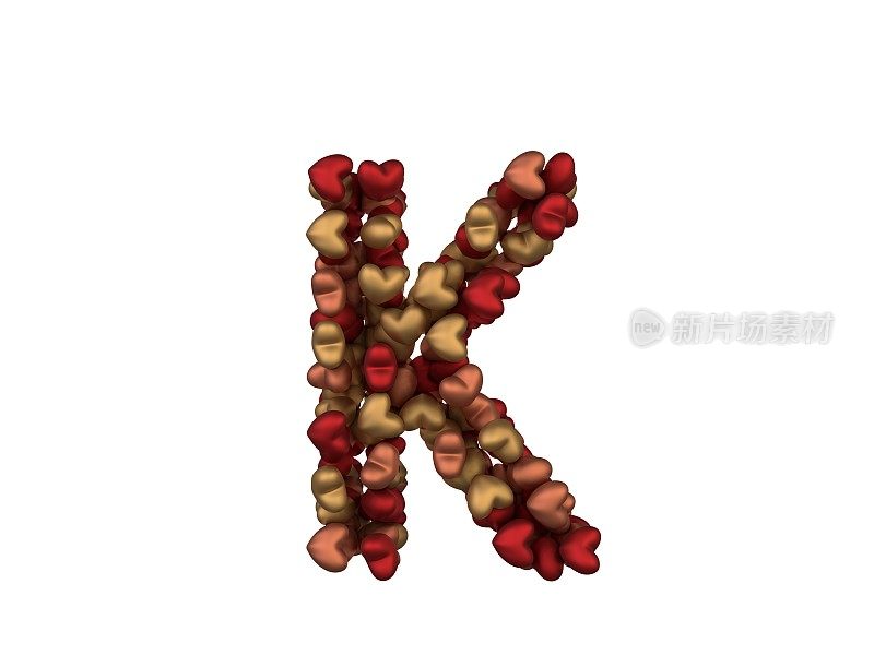 心形主题字体字母K