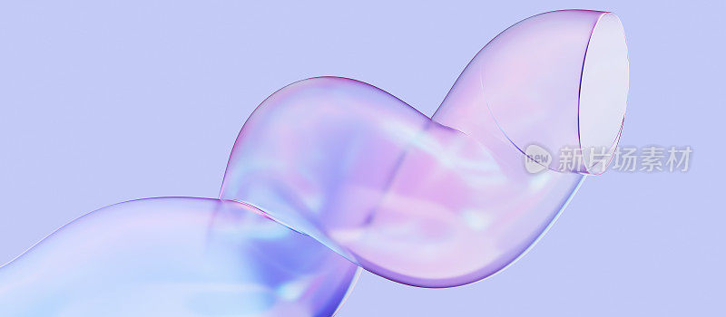 彩色3d流体形状全息梯度，几何艺术海报模板，色散效果玻璃3d渲染
