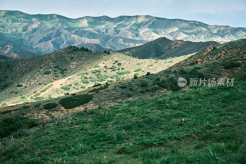 夏季山脊的高角度视图