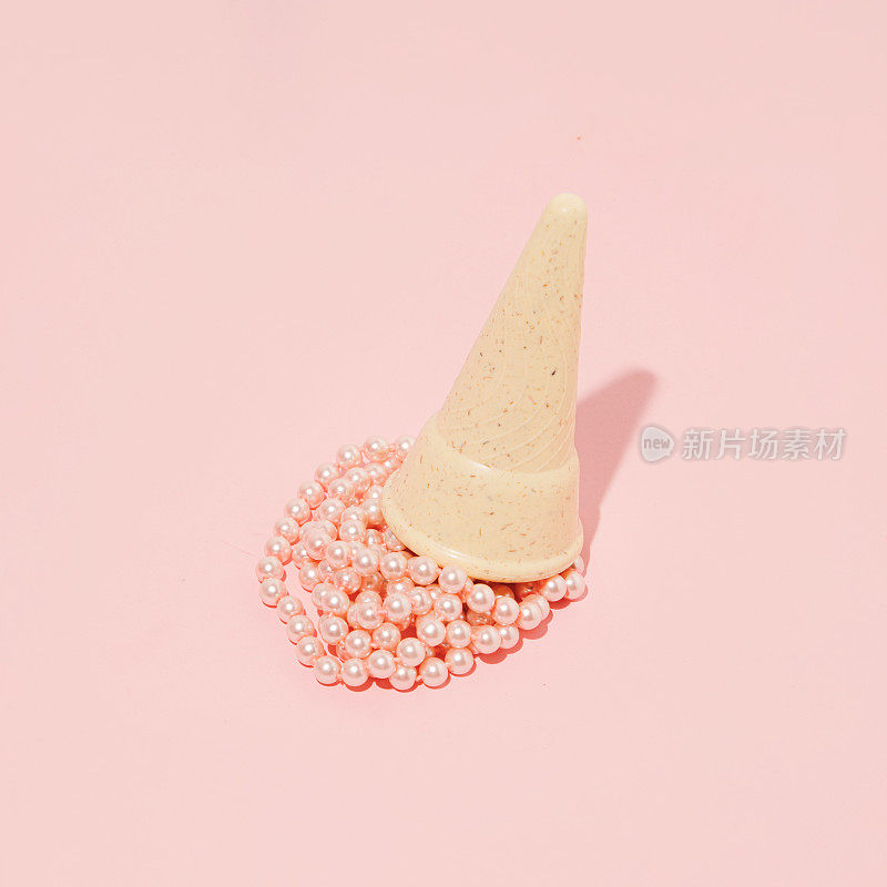 珍珠粉色冰淇淋