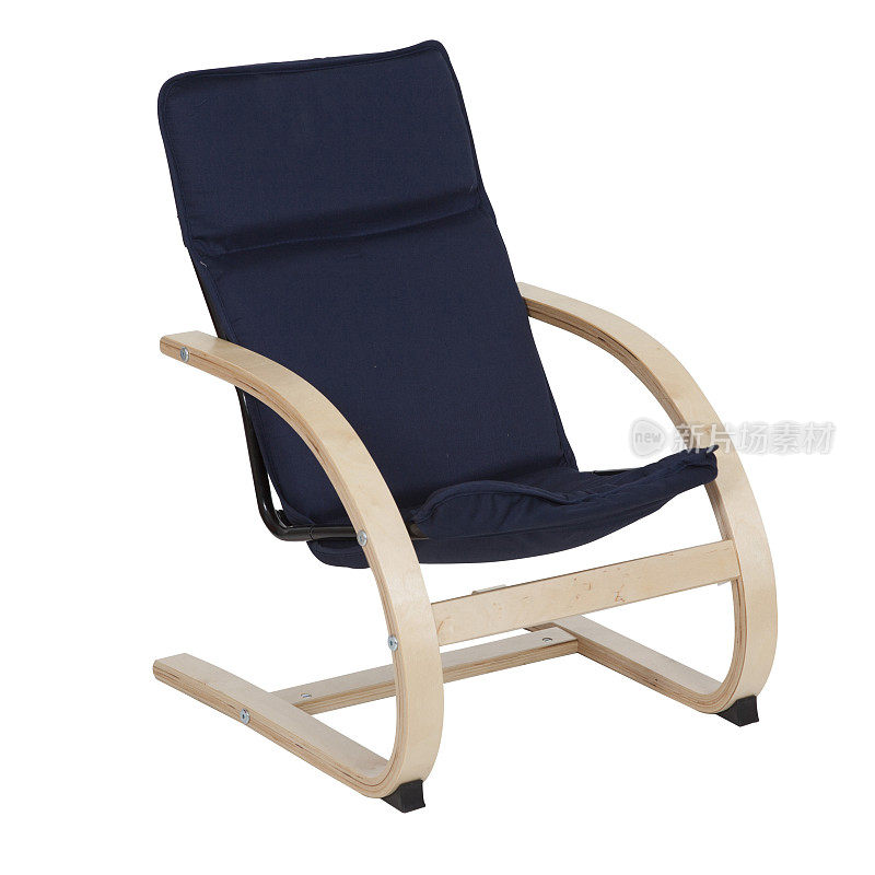 木制和织物扶手椅