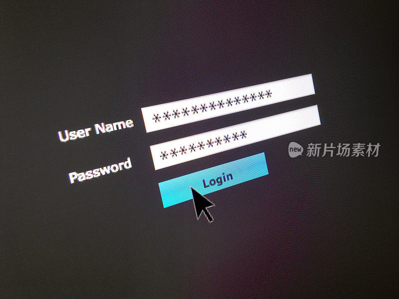 在电脑屏幕上使用密码登录过程