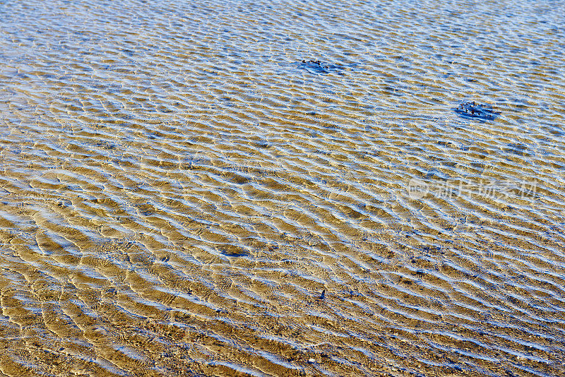 海滩附近有小波浪的平静水面