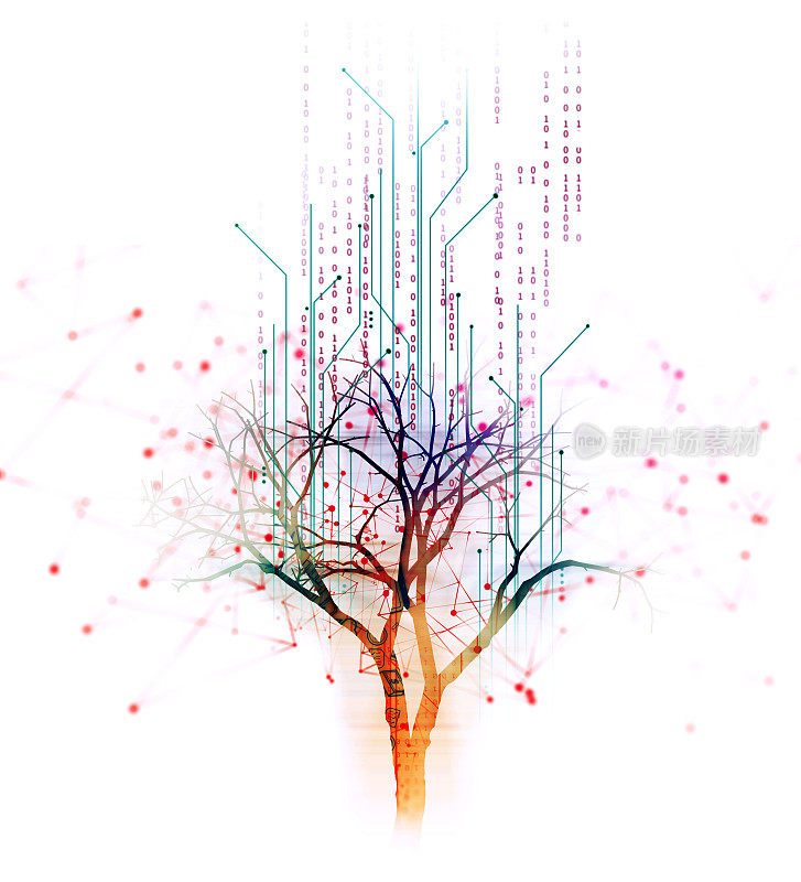 数字树技术背景插图