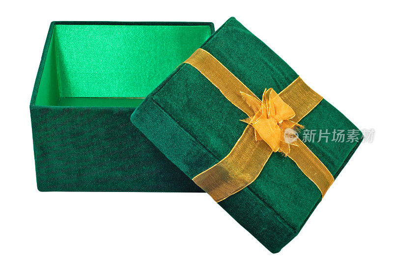 绿色礼品盒已开启