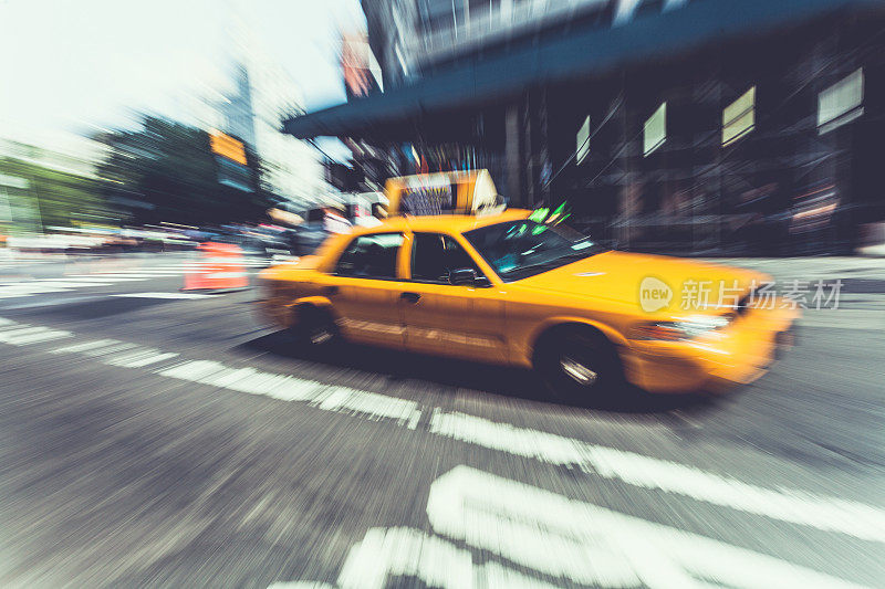 纽约市曼哈顿超速黄色出租车