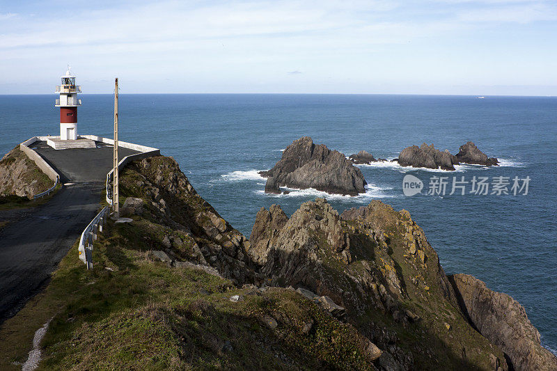 海角Ortegal灯塔和海景