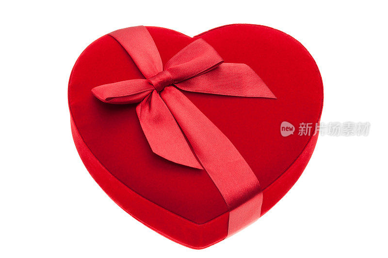 红色的心形巧克力盒