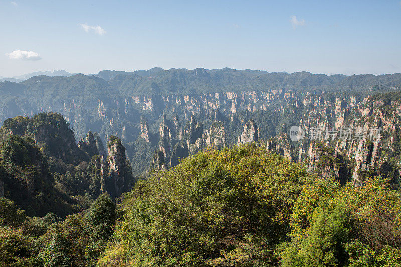 砂岩柱，张家界国家森林公园，中国