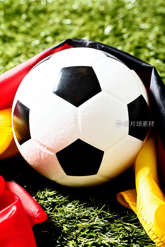 草地上悬挂着巴西国旗的足球锦标赛