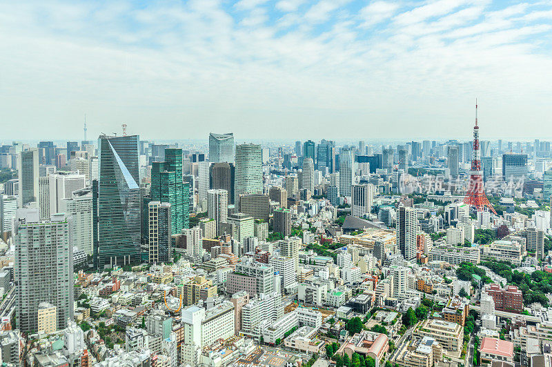 东京塔与东京城市天际线