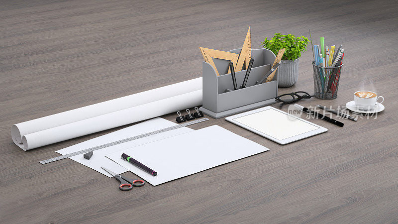 空白纸建筑师设计师表模拟模板
